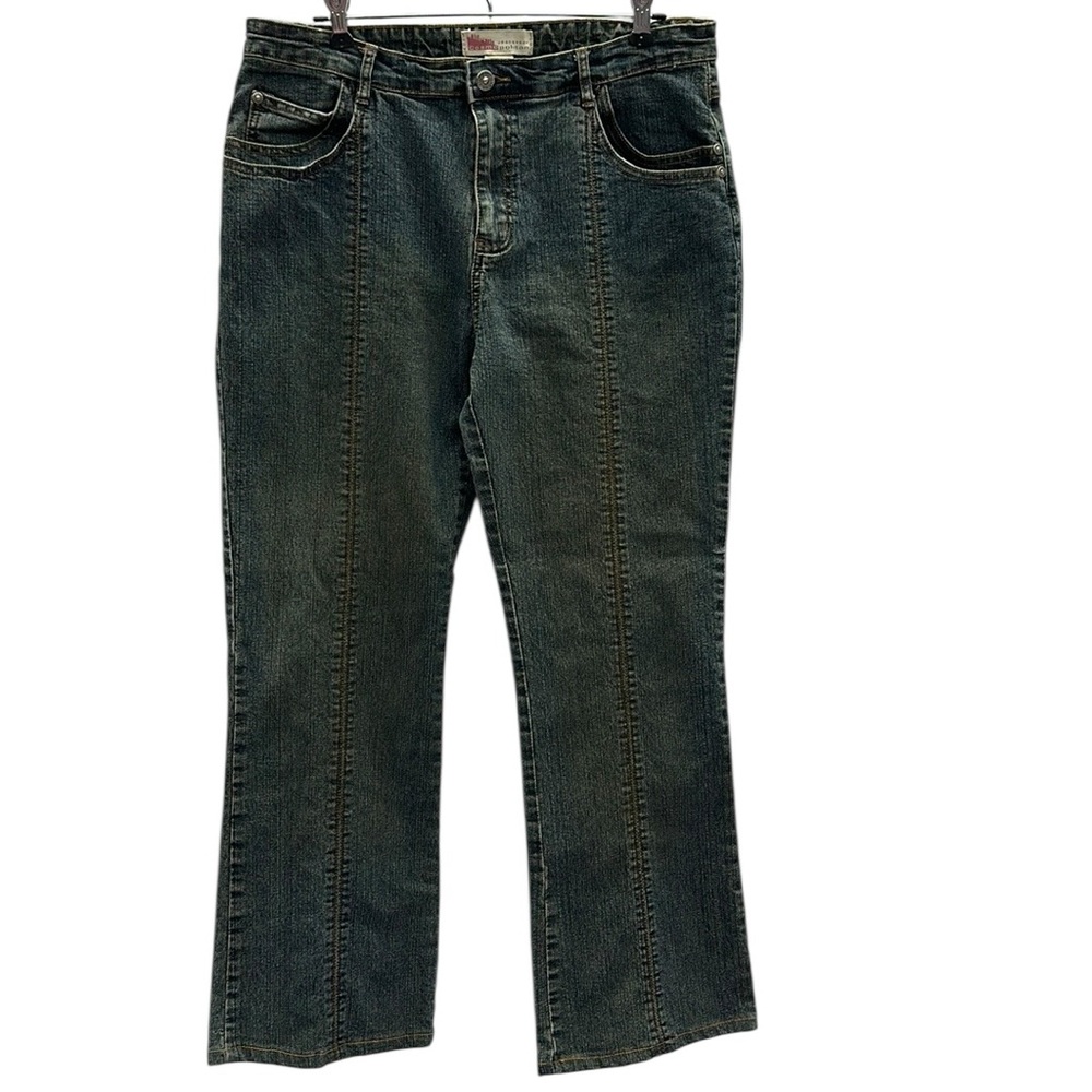 Cosmopolitan High Rise Seam Front Vintage Wash Bootcut Blue Jeans Womens 14